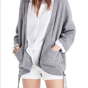 Madewell grey tie up cardigan size small